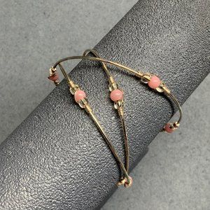 Interlocked Bangle Bracelets Barbie Pink Clear Silver Soft Girl Retro BoHo